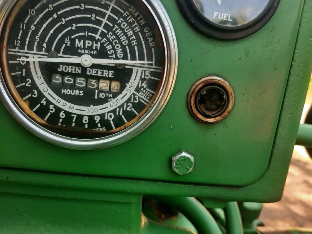 Tachometer showing 3,653 hours