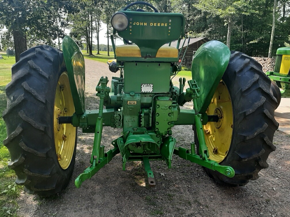 Rear view with factory 3-point hitch and PTO